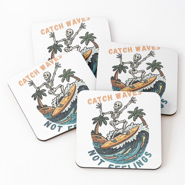Item preview, Catch Waves Not Feelings Funny Skeleton Surfing designed and sold by Region.