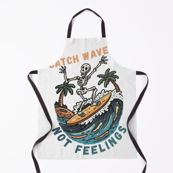 Item preview, Catch Waves Not Feelings Funny Skeleton Surfing designed and sold by Region.