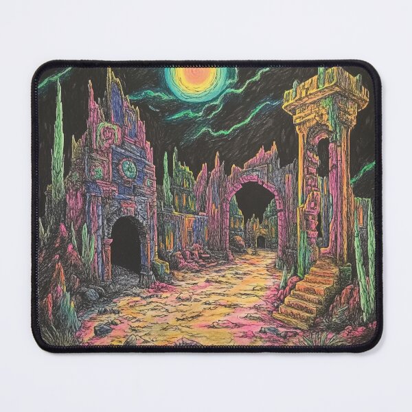 Aperçu de l'œuvre  Cosmic Moon Ruins – Omega Days Apocalypse Alt créée et vendue par TechDreamscapes.