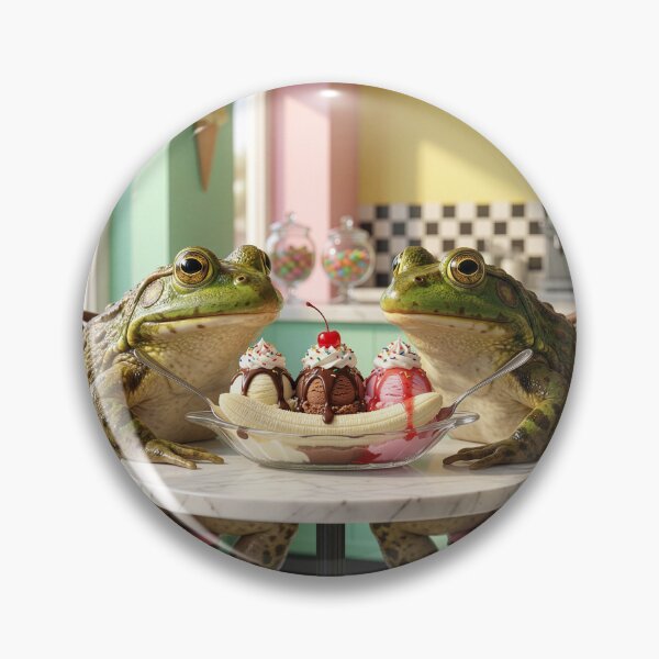 Item preview, Happy Bullfrogs Share a Banana Split designed and sold by Tridentulus.