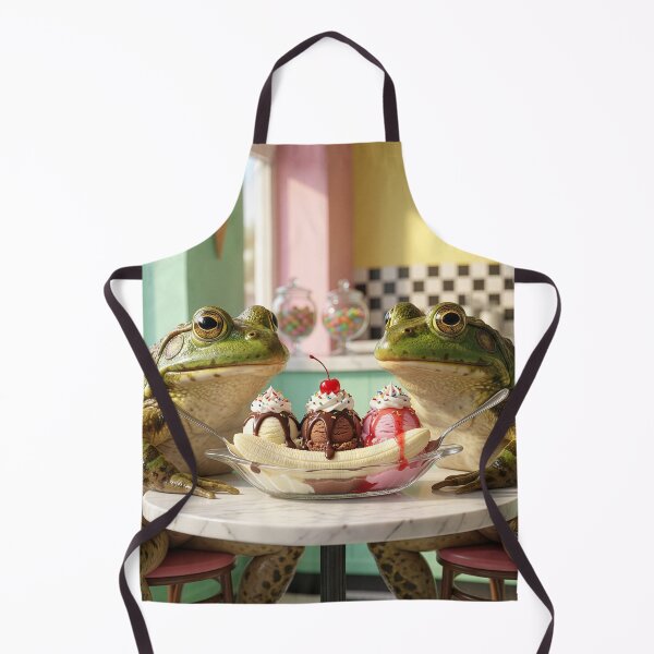 Item preview, Happy Bullfrogs Share a Banana Split designed and sold by Tridentulus.