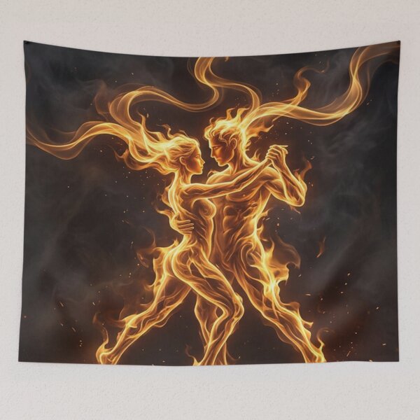 Item preview, Eternal Flame Dancing Couple Fire Art designed and sold by MakarenaCreate.
