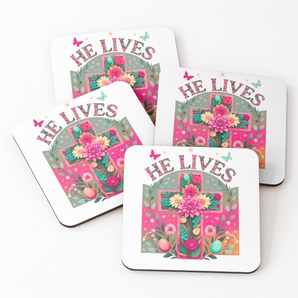 Item preview, He Lives Floral Cross & Butterflies Spring Art designed and sold by LazyScreations.