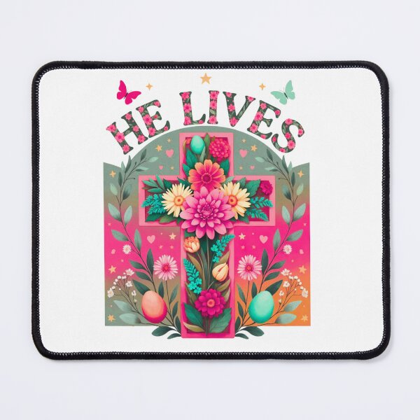 Item preview, He Lives Floral Cross & Butterflies Spring Art designed and sold by LazyScreations.