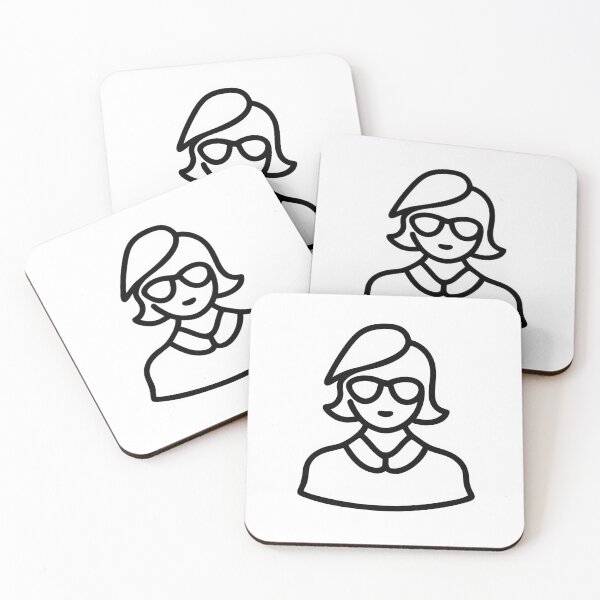 Item preview, Minimalist Female User Avatar with Glasses Line Icon designed and sold by Creative88Art.