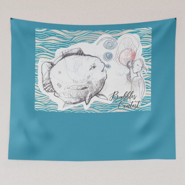 Item preview, Bubbles Contest - Fish and Girl (Original Drawing by ACCI) designed and sold by VanyssaGraphics.