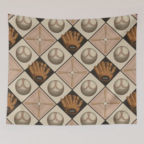 Item preview, Baseball Diamond Seamless Pattern – Bats, Gloves & Baseballs designed and sold by Midnight Veil Designs.