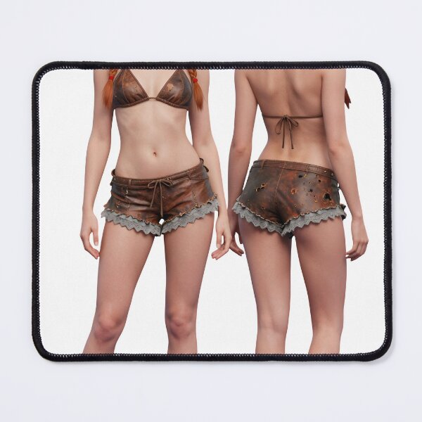Item preview, A woman in a bikini and shorts standing on transparent background designed and sold by Creative88Art.
