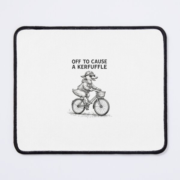 Item preview, Funny Duck with suncalasss lovers Riding Bicycle Off To Cause A Kerfuffle Minimal Line Art Cartoon Animal Humor designed and sold by bilal sibgui.