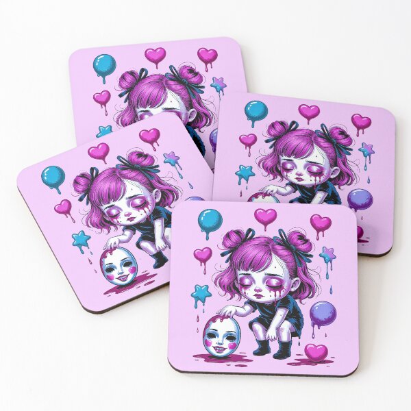 Item preview, Pastel Goth Crying Doll With Creepy Mask Meltdown designed and sold by Amanda's Factory.