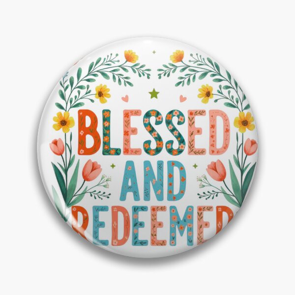 Item preview, Blessed and Redeemed Floral Boho Christian Scripture Art designed and sold by LazyScreations.
