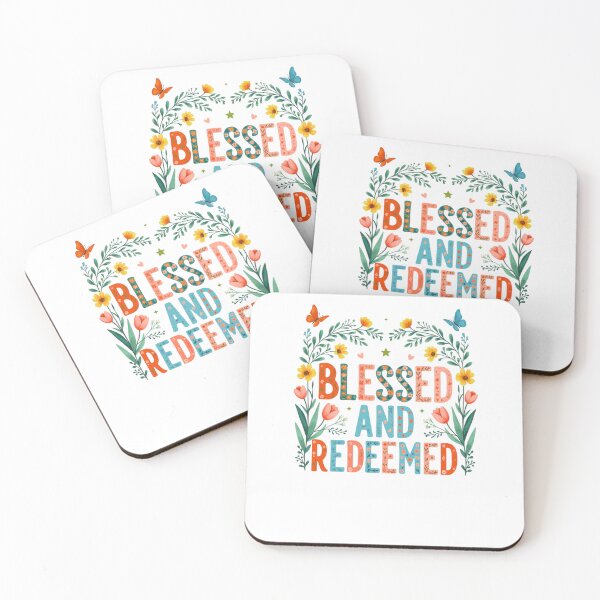 Item preview, Blessed and Redeemed Floral Boho Christian Scripture Art designed and sold by LazyScreations.