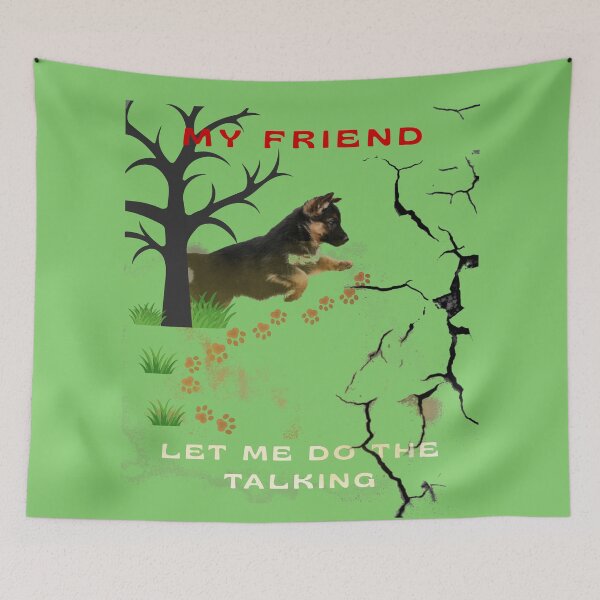 Item preview, German Shepherd Running – My Friend Let Me Do The Talking Funny Dog Quote designed and sold by InkWaveX.
