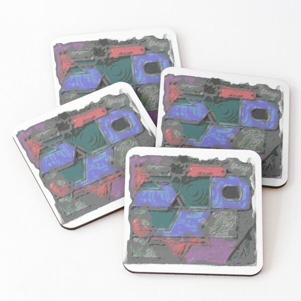 Item preview, modern mosaic flow dark rough colorful geometric abstract designed and sold by SmashingDeals.