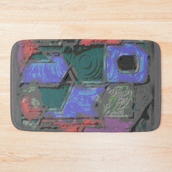 Item preview, modern mosaic flow dark rough colorful geometric abstract designed and sold by SmashingDeals.