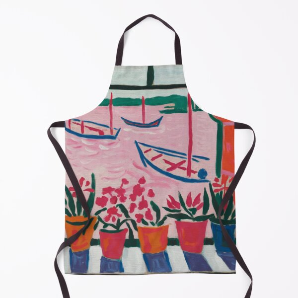 Item preview, Seaside Window View | Bold Post-Impressionist | Boats and Flowers designed and sold by CARRAANN.