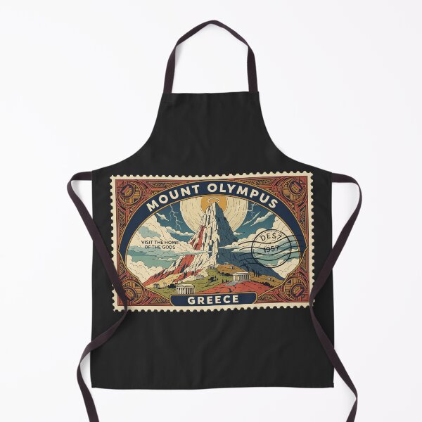 Item preview, Vintage Mount Olympus Greece Travel Stamp Retro Poster Art designed and sold by Cipher & Soul.