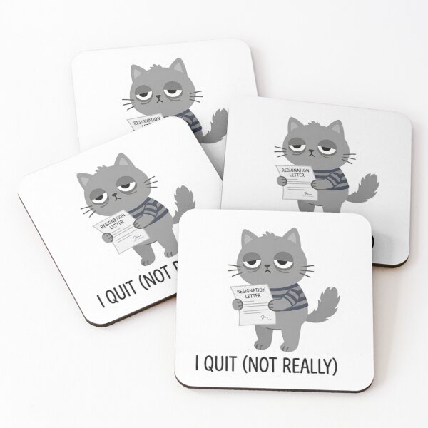 Item preview, I Quit Not Really Cat Sticker - Funny Sarcastic Work Cat Meme designed and sold by SendHelpCats.