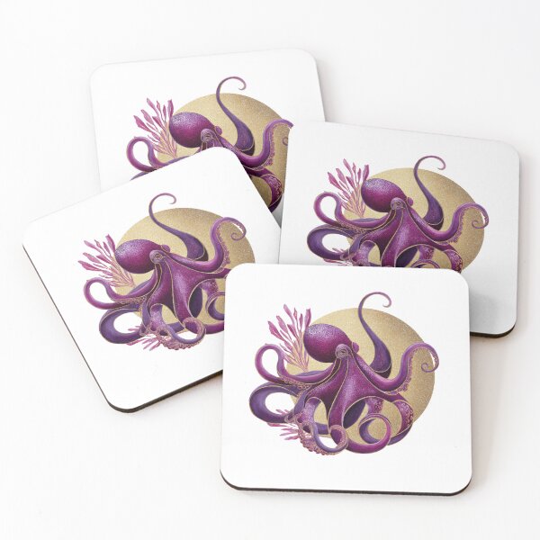 Item preview, Elegant Purple Octopus Watercolor – Artistic Ocean Creature Illustration designed and sold by olenapetol.