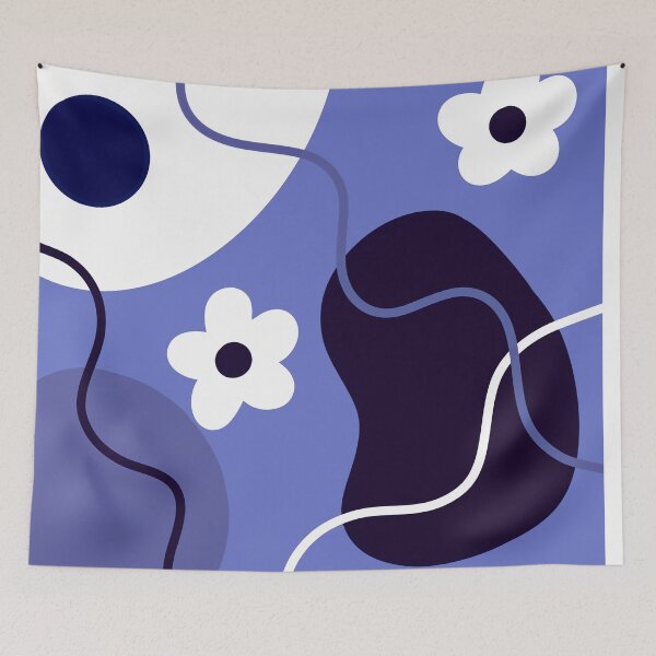 Artikelvorschau, Blaues Boho-Minimalismus-Design entworfen und verkauft von Sartoris Art.