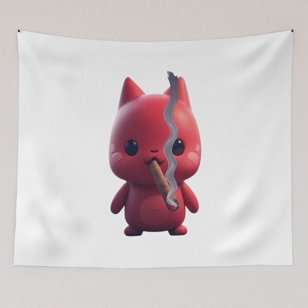 Item preview, Red Smoking Cat Devil: Cool Mascot Design designed and sold by Mido-artister.