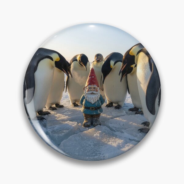 Item preview, Garden Gnome in Antarctica with Emperor Penguins designed and sold by Tridentulus.