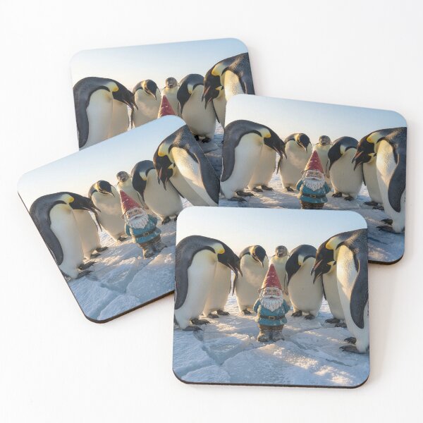 Item preview, Garden Gnome in Antarctica with Emperor Penguins designed and sold by Tridentulus.