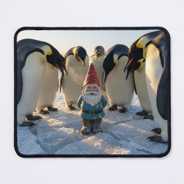 Item preview, Garden Gnome in Antarctica with Emperor Penguins designed and sold by Tridentulus.