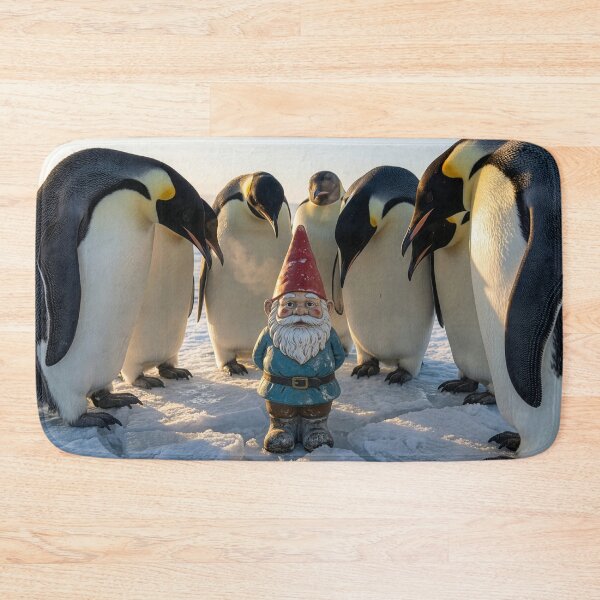 Item preview, Garden Gnome in Antarctica with Emperor Penguins designed and sold by Tridentulus.