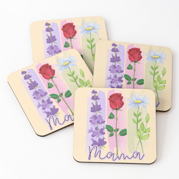 Item preview, Mama - Three Flowers of Motherhood Watercolor Panel Design designed and sold by PriyaMagic.