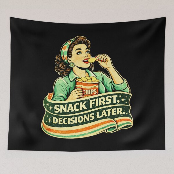 Item preview, Snack First Decisions Later - Funny Retro Snack Lover designed and sold by SidTastic .