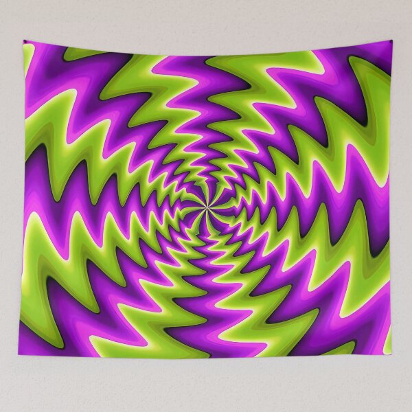 Item preview, Optical Illusion Green and Purple Hypnotic Spiral designed and sold by Eh Plus Designs.