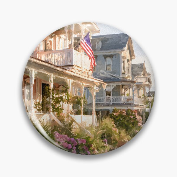 Item preview, Cape May New Jersey Seaside Street at Golden Hour Victorian Houses Coastal Summer Scene designed and sold by daila70.