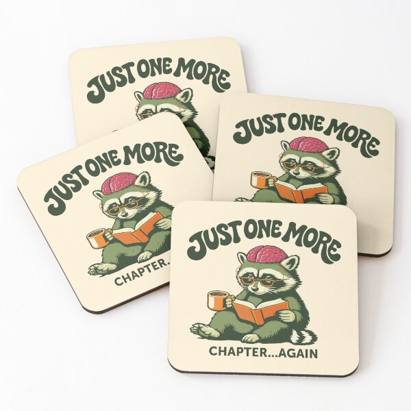 Item preview, Just One More Chapter Again Raccoon Reading designed and sold by CamaleonDesigns.