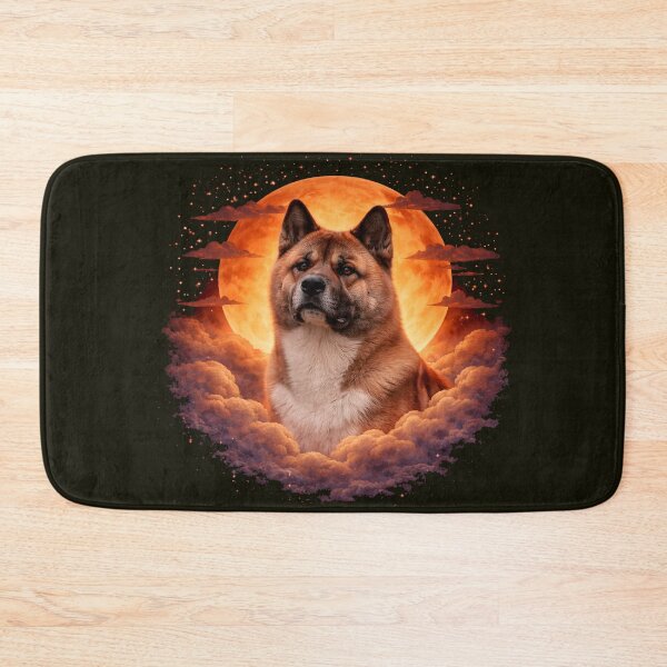Item preview, American Akita Moon Art – Akita Gift for Dog Mom Dad designed and sold by PixelsPaws.