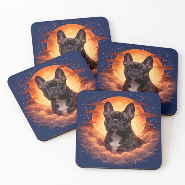 Item preview, French Bulldog Brindle Moon Art – Frenchie Memorial Gift for Dog Mom Dad designed and sold by PixelsPaws.