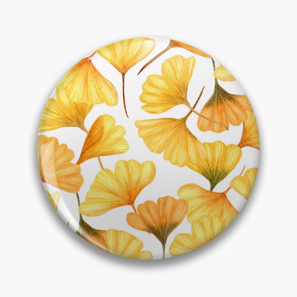 Item preview, Yellow Ginkgo Leaves Pattern Painted by Hand in Watercolor designed and sold by andrebalest.art.