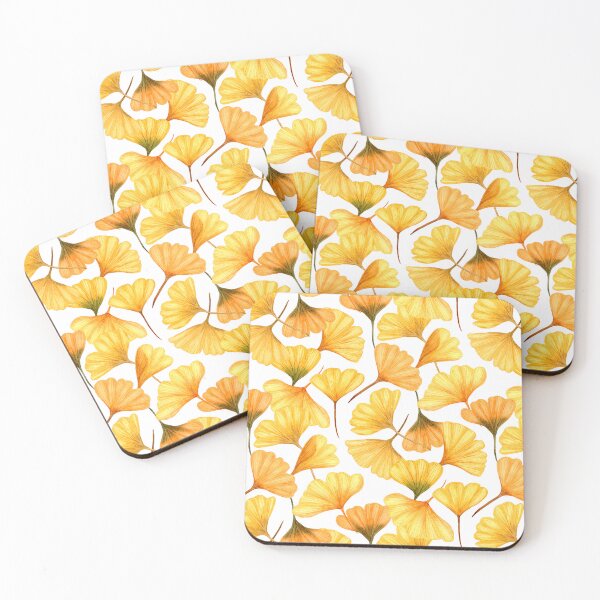 Item preview, Yellow Ginkgo Leaves Pattern Painted by Hand in Watercolor designed and sold by andrebalest.art.
