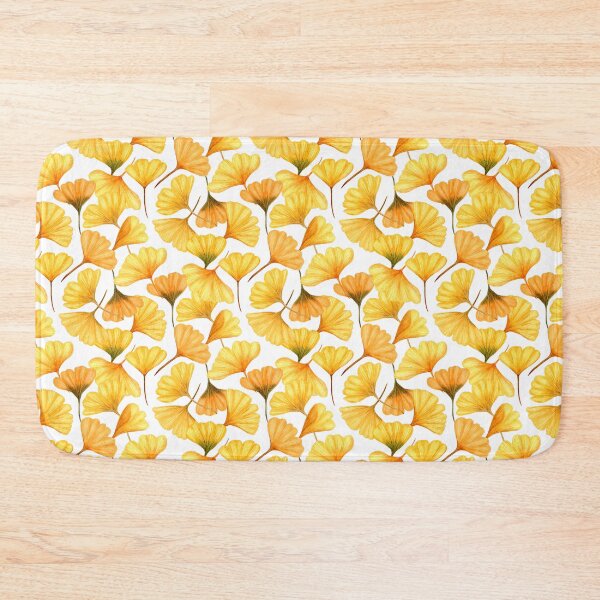 Item preview, Yellow Ginkgo Leaves Pattern Painted by Hand in Watercolor designed and sold by andrebalest.art.