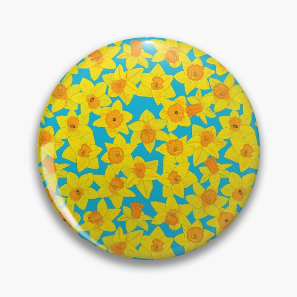 Item preview, Daffodil pattern 4 with blue background designed and sold by Paintingsbyapeacock.
