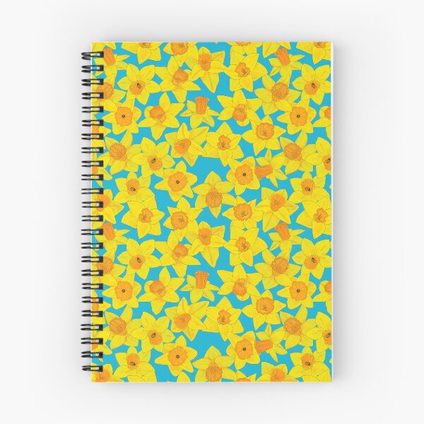 Item preview, Daffodil pattern 4 with blue background designed and sold by Paintingsbyapeacock.