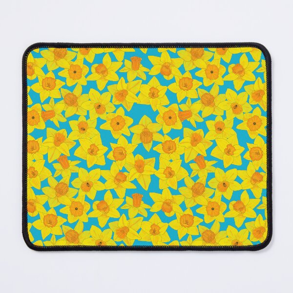 Item preview, Daffodil pattern 4 with blue background designed and sold by Paintingsbyapeacock.