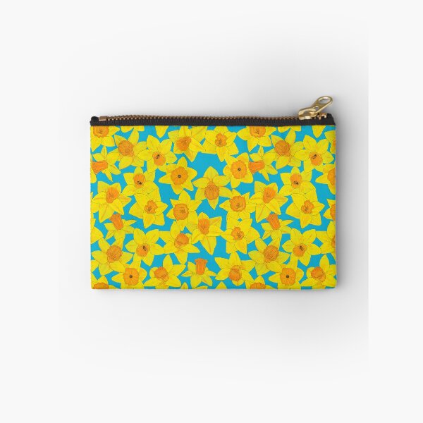 Item preview, Daffodil pattern 4 with blue background designed and sold by Paintingsbyapeacock.