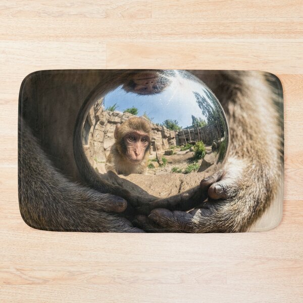 Item preview, Macaque Monkey Sees Reflection in Mirror Ball designed and sold by Tridentulus.