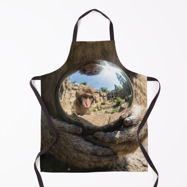 Item preview, Macaque Monkey Sees Reflection in Mirror Ball designed and sold by Tridentulus.