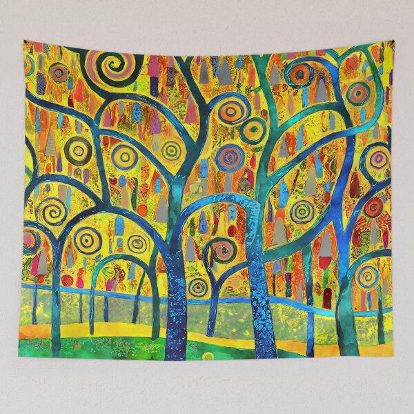 Item preview, Funky Fantasy Forest Colorful Abstract Trees Digital Art designed and sold by DEC02.