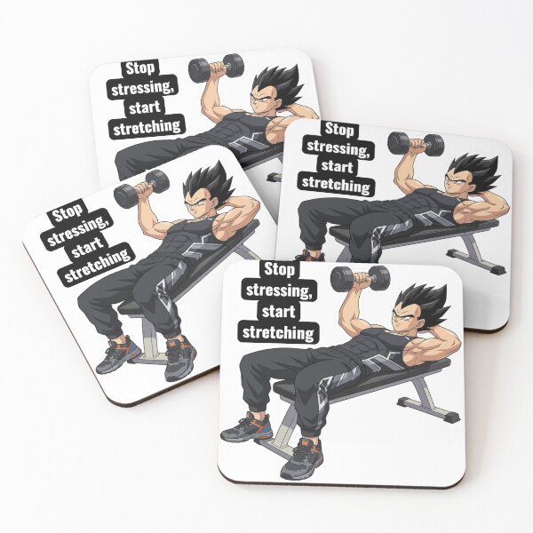 Item preview, Stop Stressing Start Stretching – Gym Motivation Anime Style designed and sold by Inner Flame Studio.