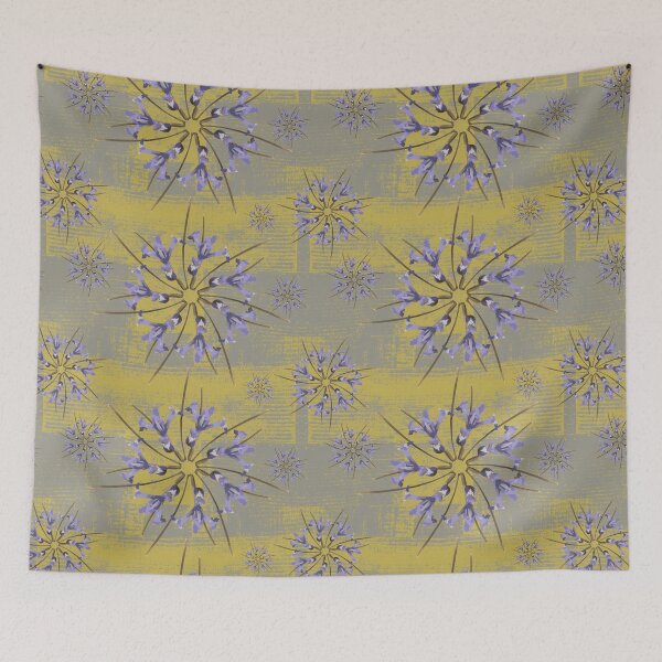 Item preview, First Spring Flower Radials on Yellow & Gray Barn Tin designed and sold by Digitalmyth's Designs.