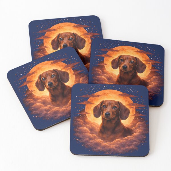 Item preview, Dachshund Moon Art – Dachshund Memorial Gift for Dog Mom Dad designed and sold by PixelsPaws.