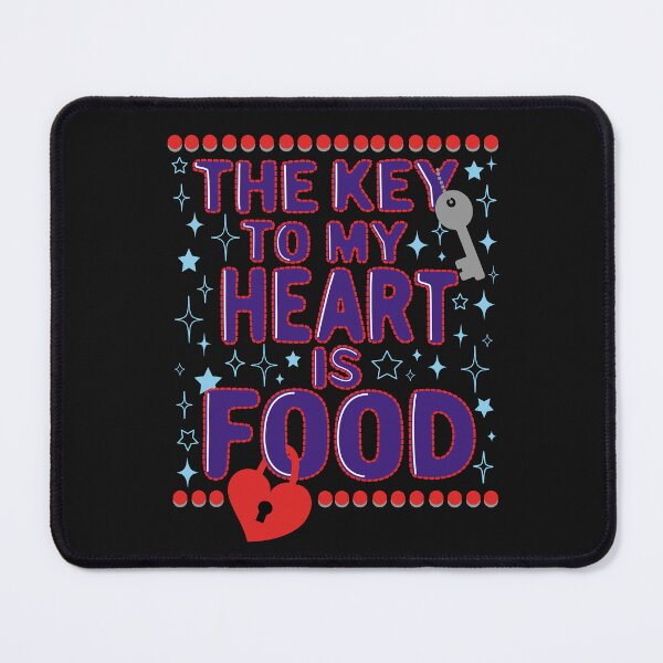Item preview, The key to my heart is food, padlock and stars designed and sold by Shedronpanda.